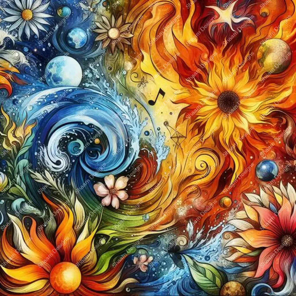 1 Element Flower Vinyl Wraps