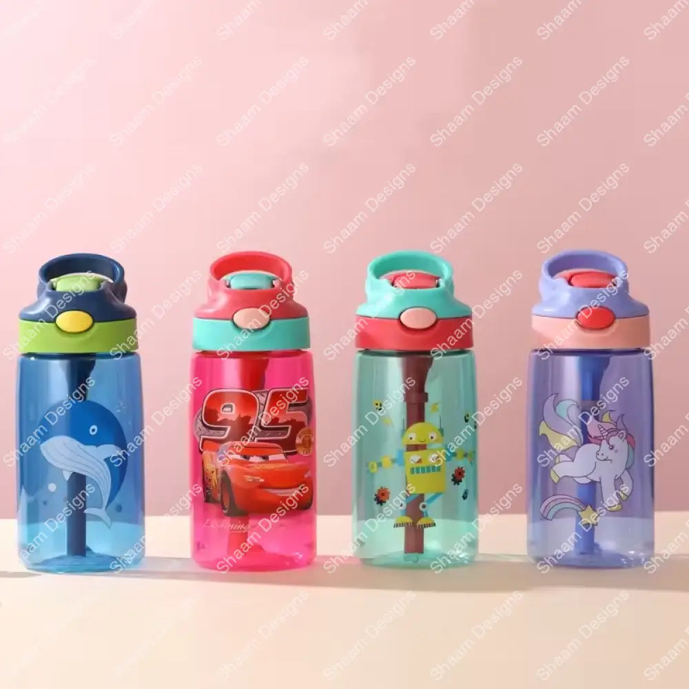 16oz Plastic Kids Sippy Cup Water Bottle with Straw