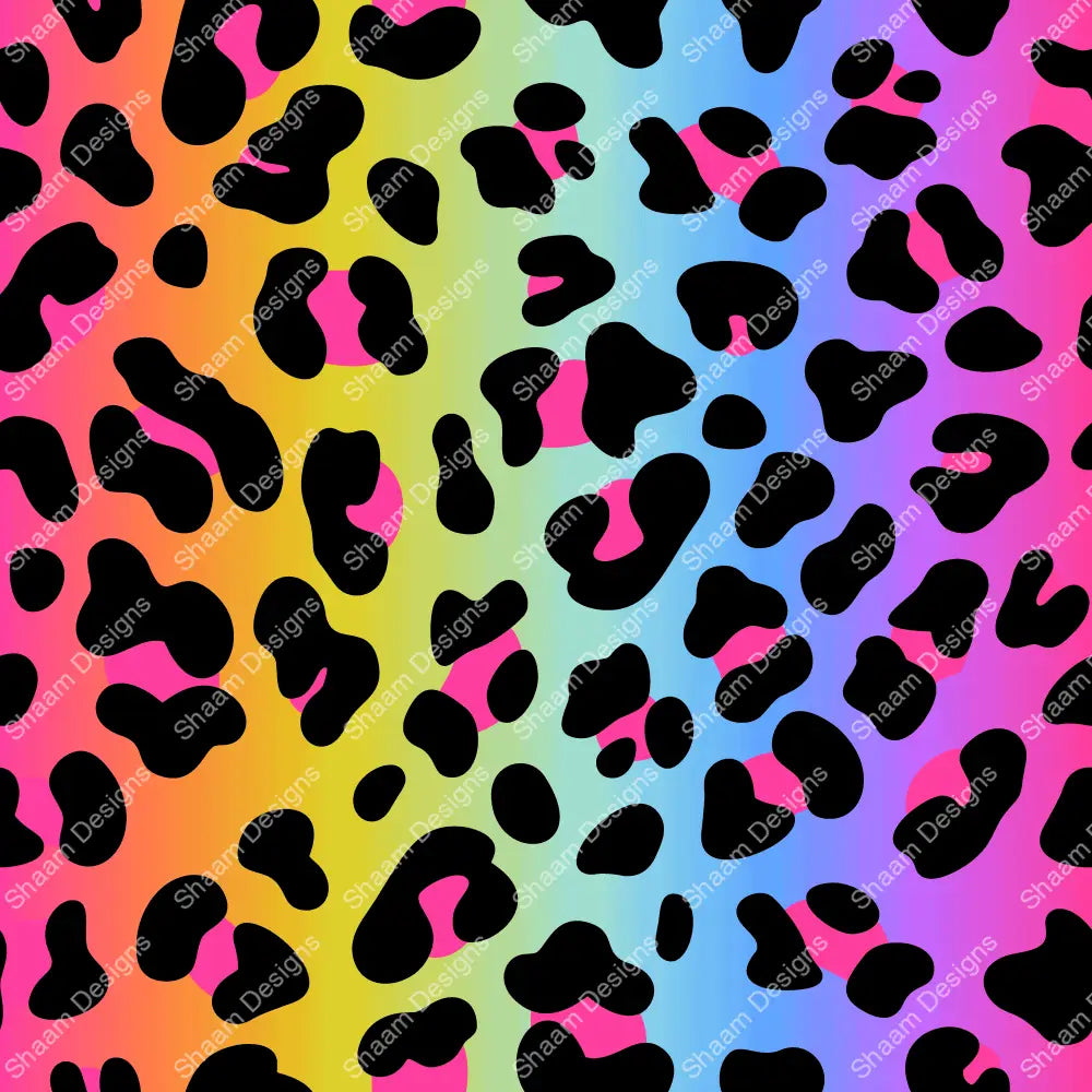 12 Rainbow Leopard Vinyl Wraps