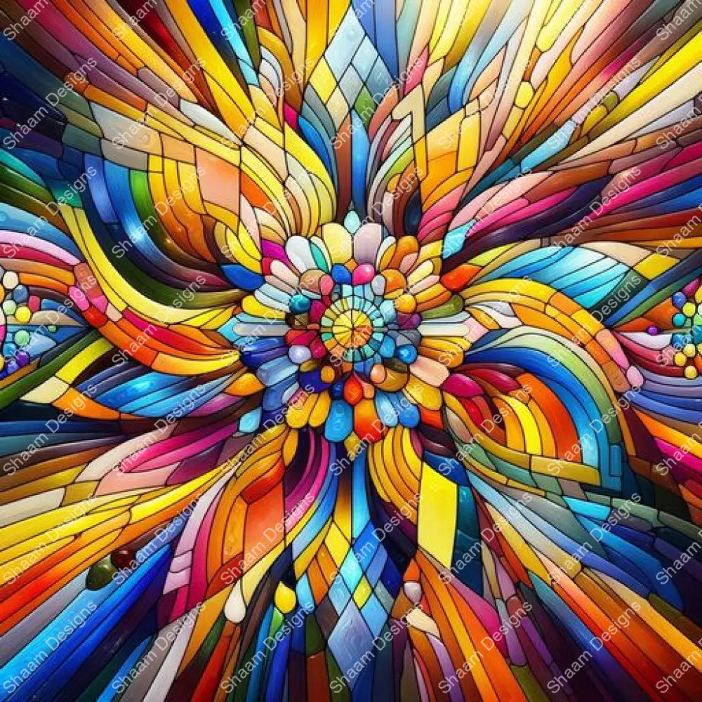56 Stained Glass Burst Swirl Vinyl Wraps