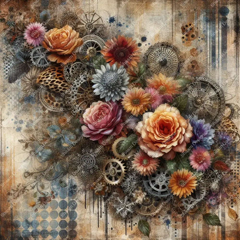 70 Floral Grunge Vinyl Wraps