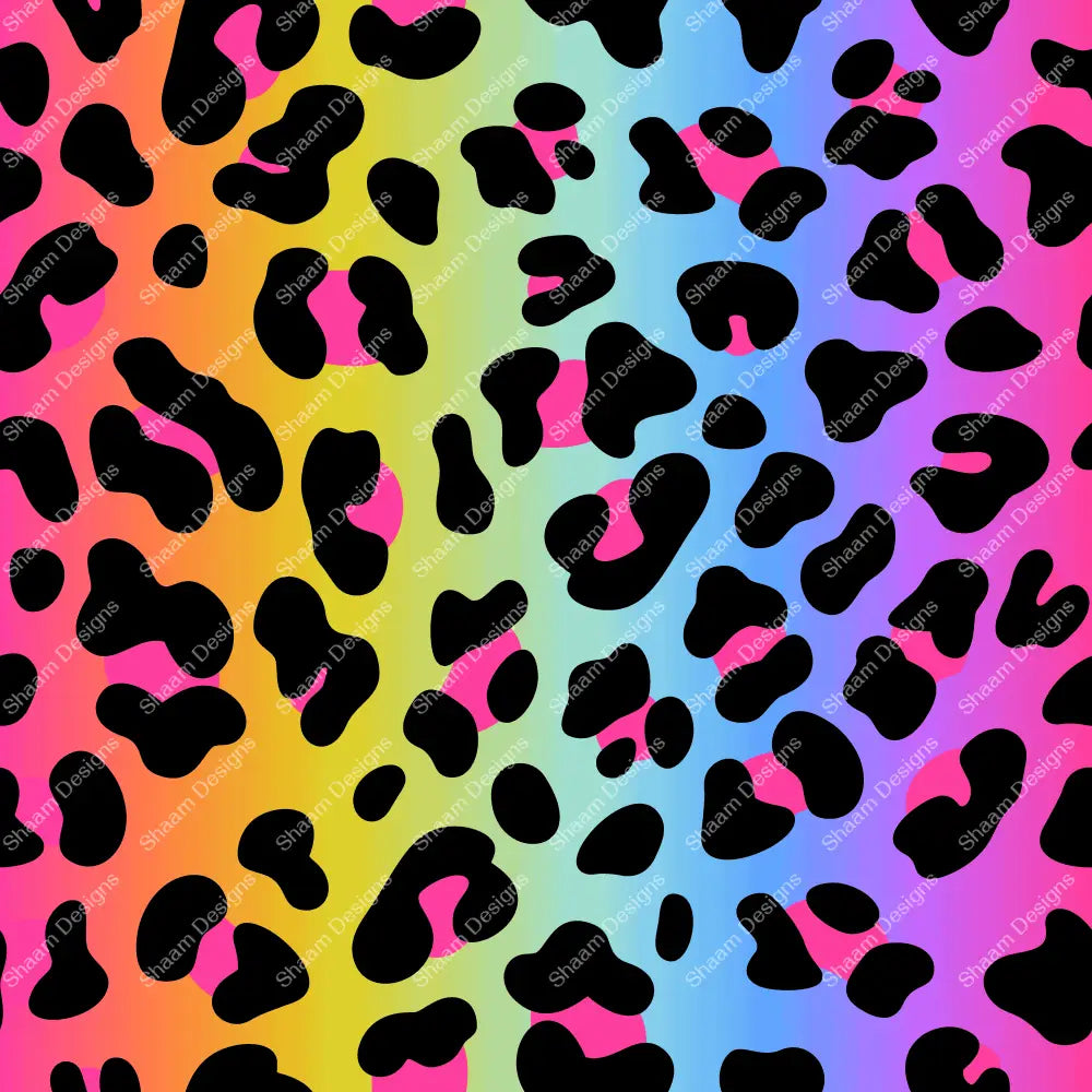 12 Rainbow Leopard Vinyl Wraps