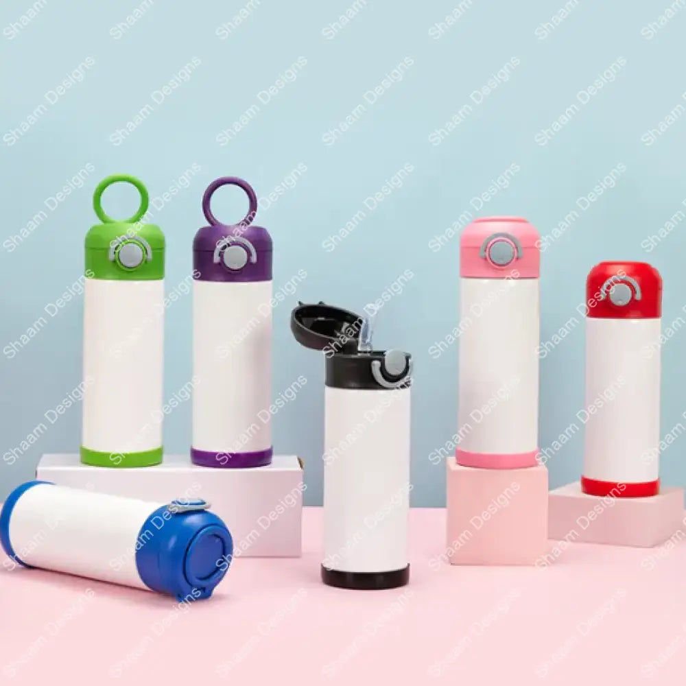 12oz Sublimation Flip Top Kids Stainless Steel Water Bottle