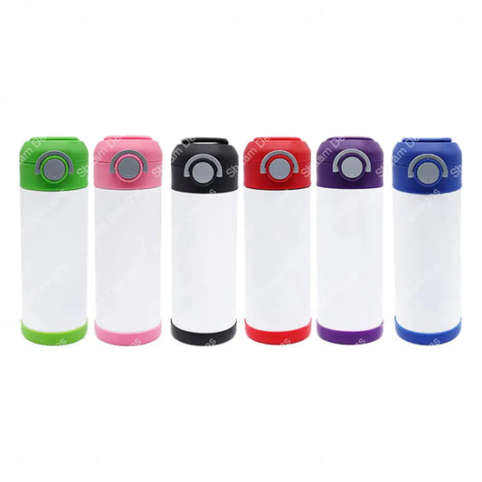 12oz Sublimation Flip Top Kids Stainless Steel Water Bottle