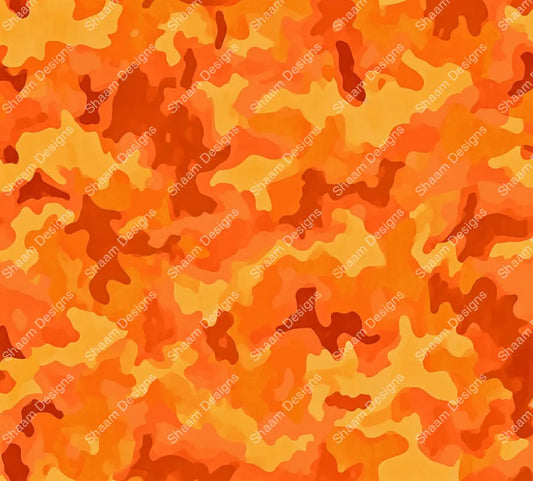 16 Camo Orange Vinyl Wraps