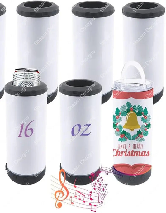 16 oz 4 IN 1 Sublimation Music Bluetooth Speaker Blank Tumblers Stainless BLANK B33 - Tumblers