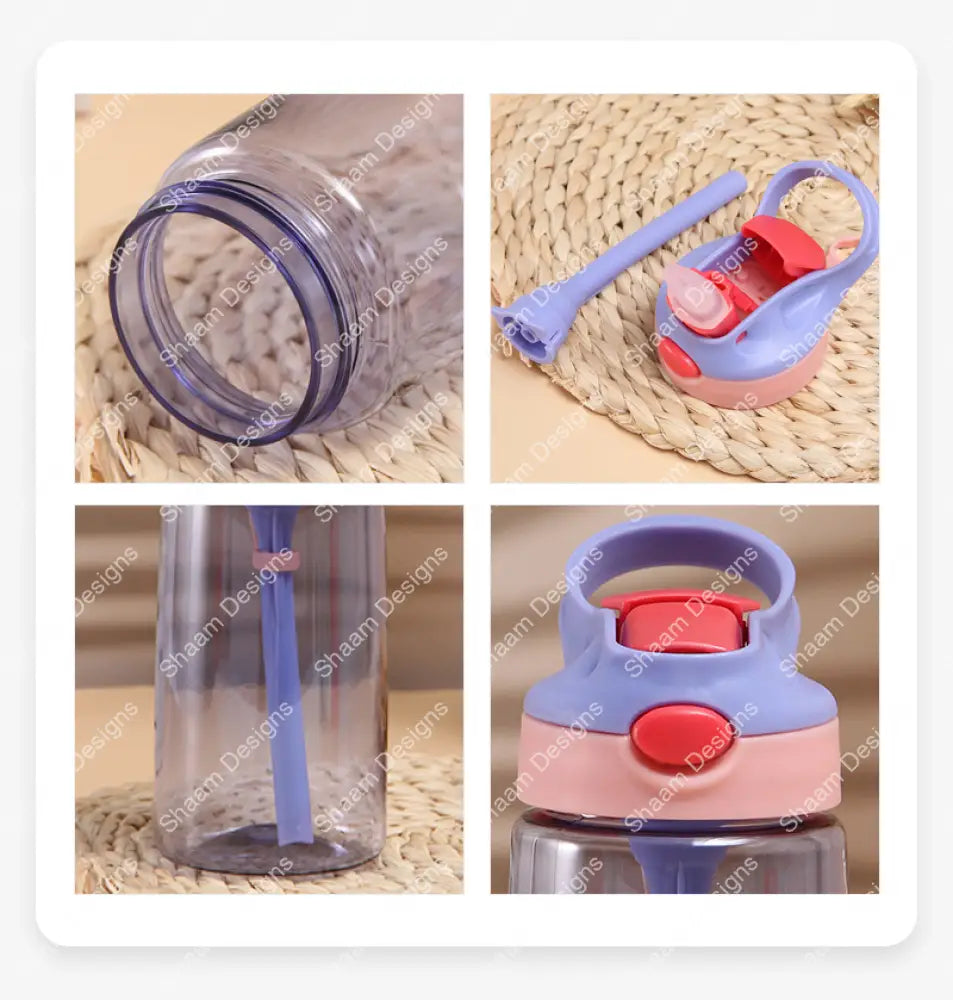 16oz Plastic Kids Sippy Cup Water Bottle with Straw