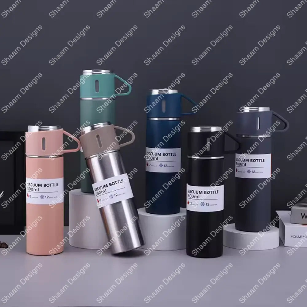 17oz Flask Set W/ 3 Cups BF48 - Tumblers