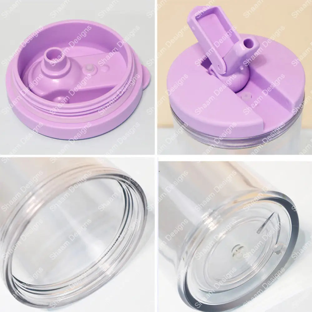 20oz Flip Top Snow Globe Acrylic Cup with Pre-Drilled Hole Tumblers