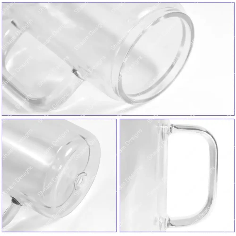 20oz Sublimation Snow Globe Mugs with Handle Clear Tumblers