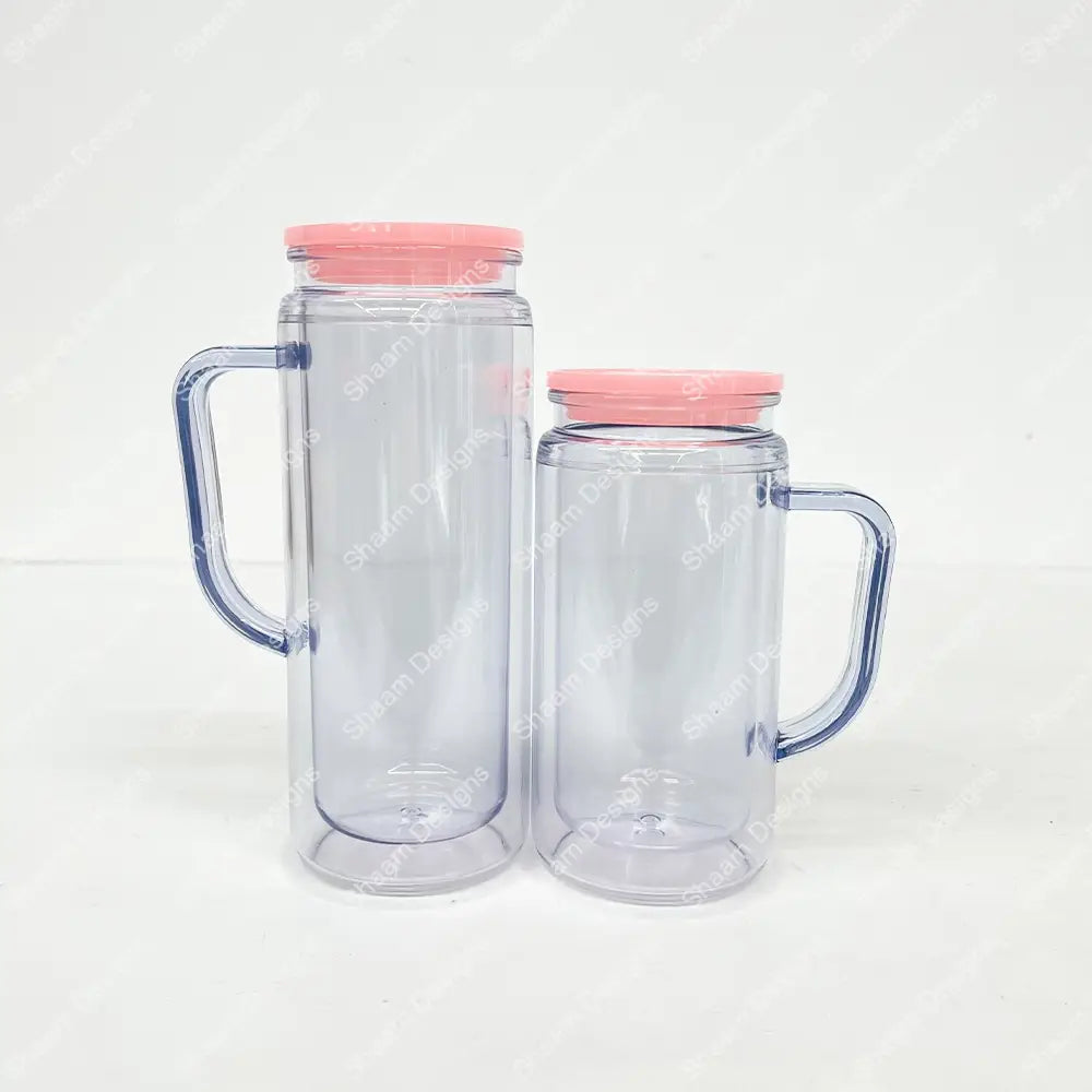20oz Handle Snow Globe Mug - Pink - Tumblers