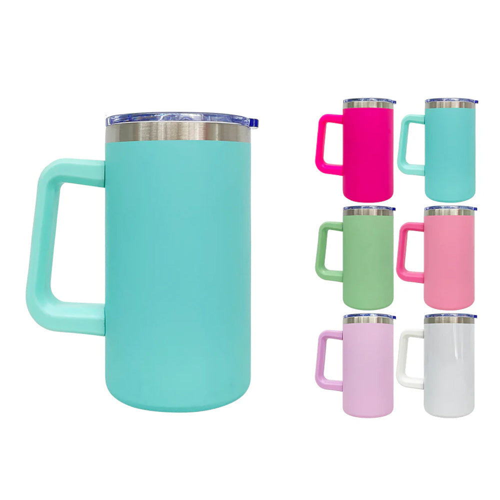 20oz Candy Colored Sublimation Coffee Mug with Plastic Handle
