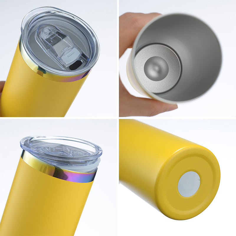 20oz Rainbow Plated Powder Coated Skinny Tumblers  B21