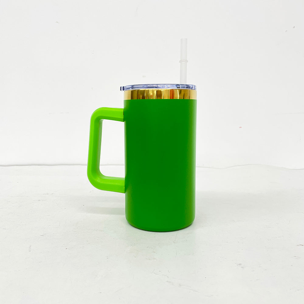 20oz Mirror Gold Plated Powder Coated 20oz Coffee Mugs with Removable Plastic Handle  B30