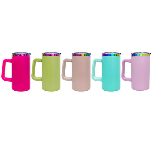 20oz Rainbow Plated Coffee Mugs with Handle
