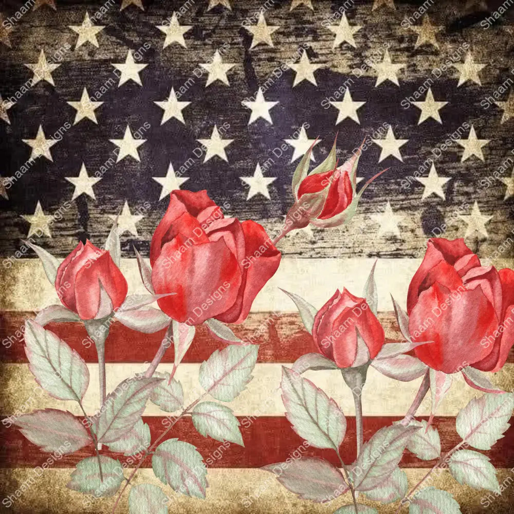 21 Red Rose Flag Vinyl Wraps