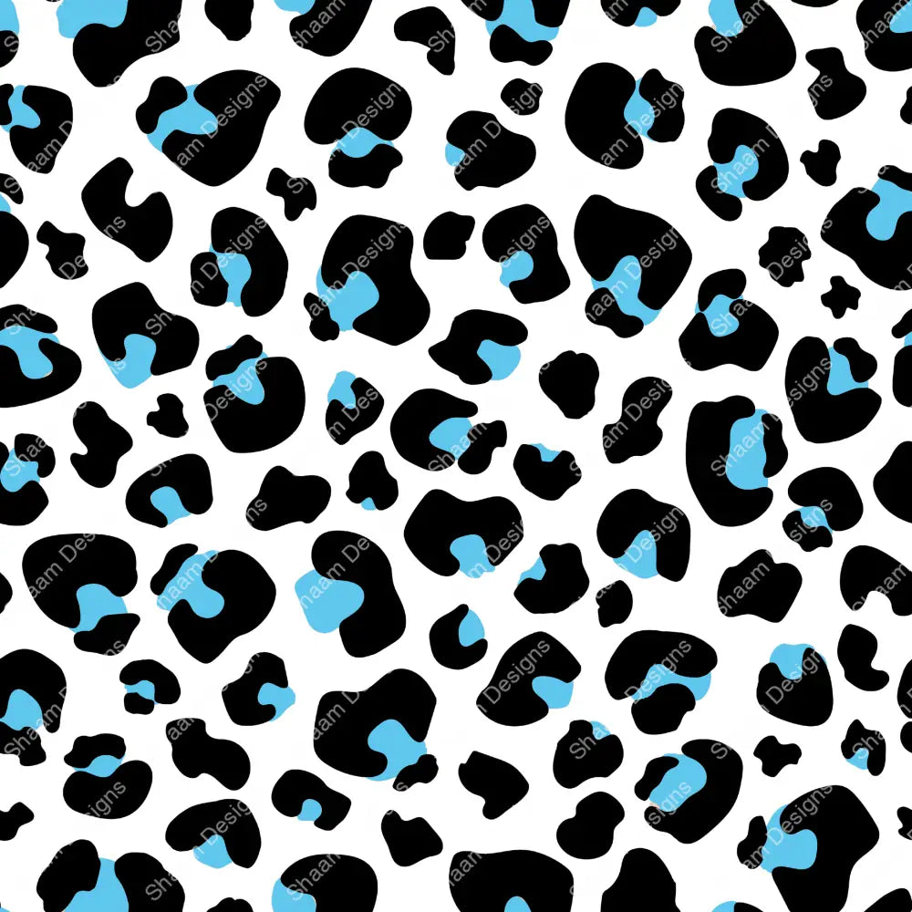 12 Blue Leopard Vinyl Wraps