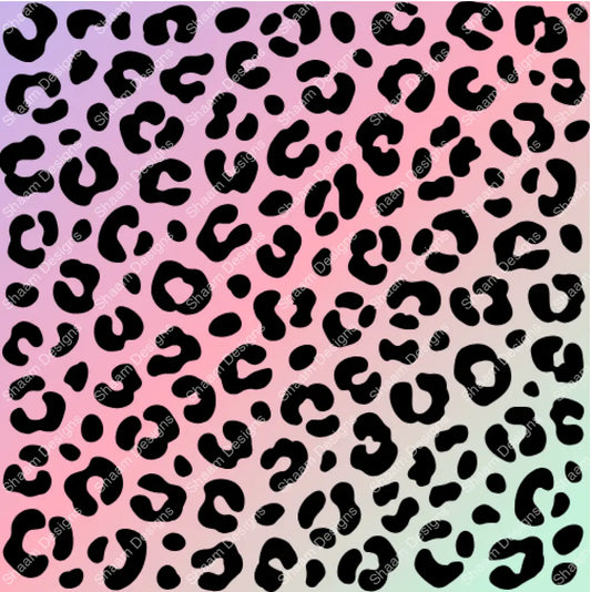 12 Purple To Green Cheetah Vinyl Wraps