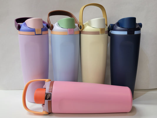 30oz Owala Sip Dupe Powder Coated Water Bottle with Handle and Lock Lid