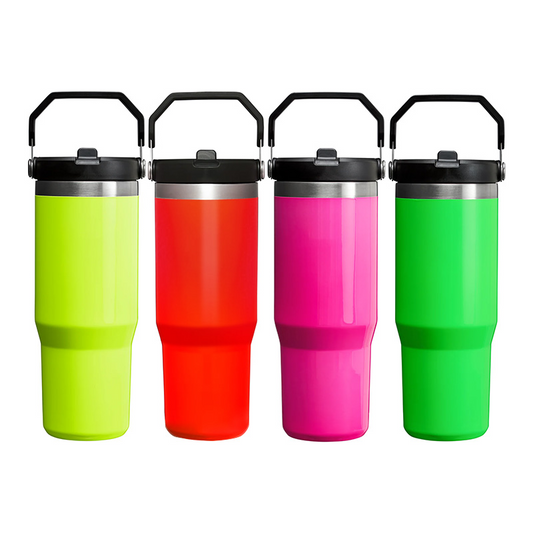 30oz Sublimation Neon Fluorescent Mug with Portable Handle