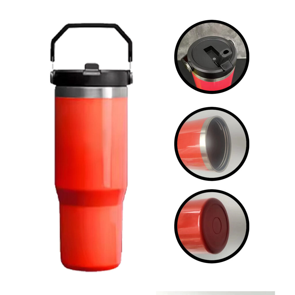 30oz Sublimation Neon Fluorescent Mug with Portable Handle