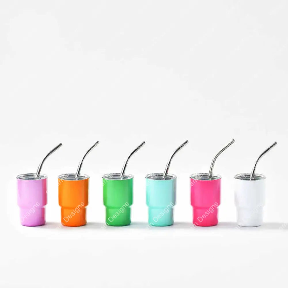 3oz Mini Shot Sublimation Stainless Steel Tumbler with Straw