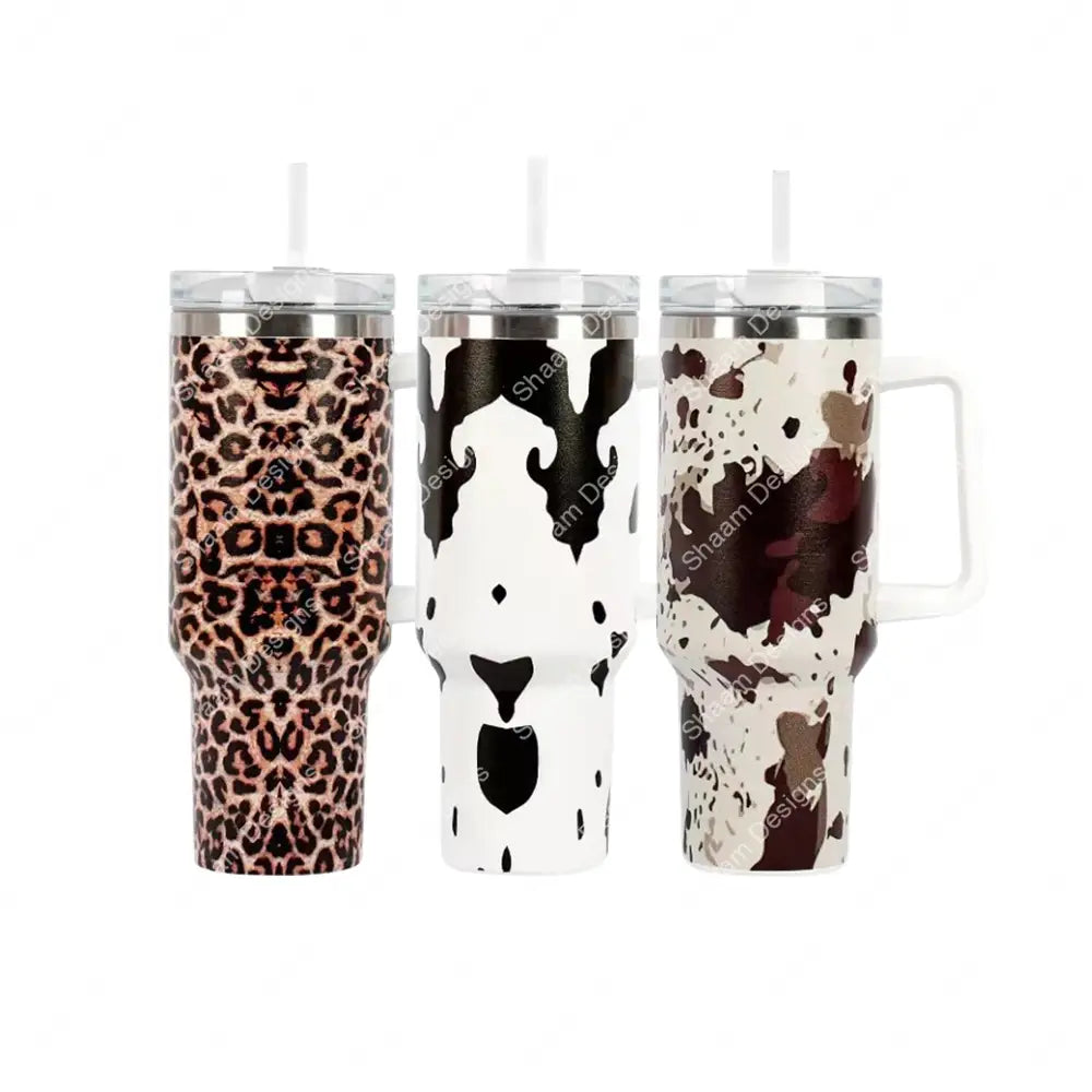 40oz Wild Tumbler with Handle Insulated Stainless Steel Vacuum Travel Mug Tumblers