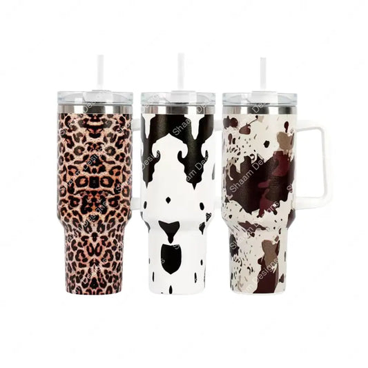 40oz Wild Tumbler with Handle Insulated Stainless Steel Vacuum Travel Mug Tumblers