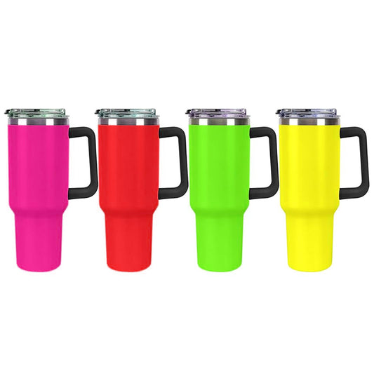 40oz Sublimation Neon Fluorescent Colored Travel Mug