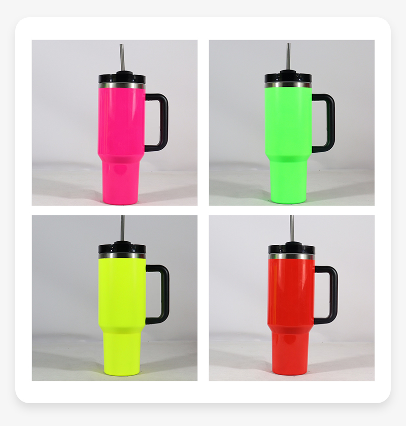 40oz Sublimation Neon Fluorescent Colored Travel Mug