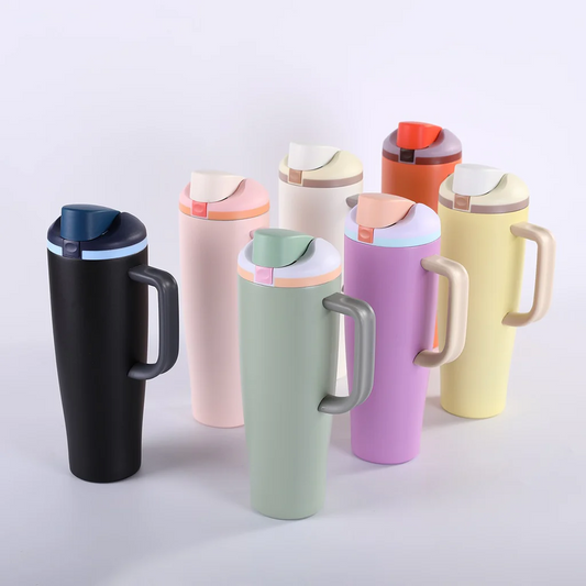40oz Owala Style Flip Straw Water Bottle with Removable Handle  B49