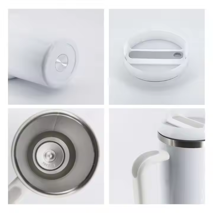 40oz Sublimation White Travel Mug Tumbler with Handle  B3