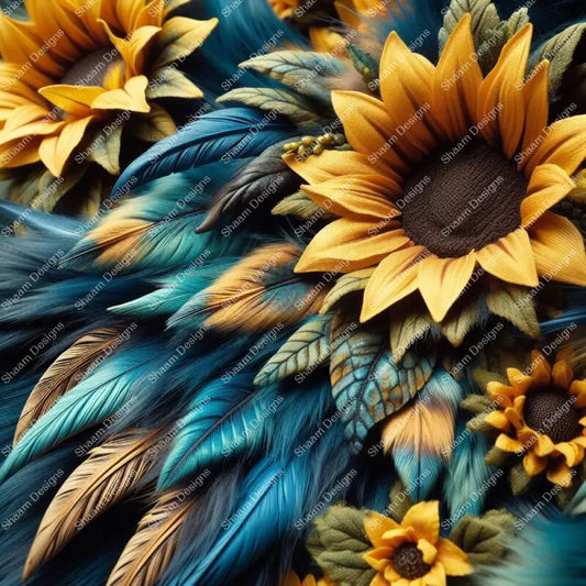 50 Feathered Sunflower Vinyl Wraps