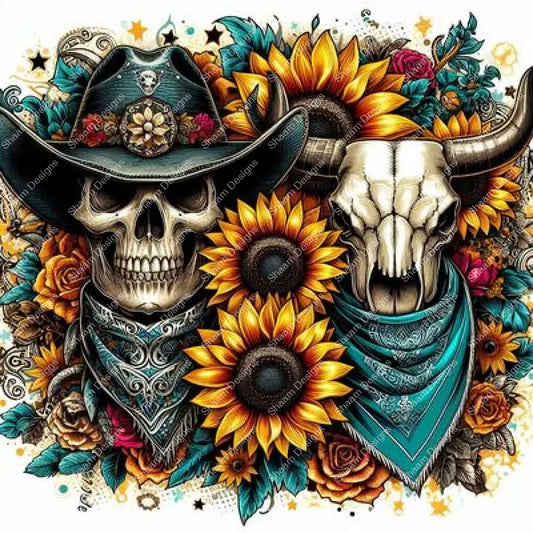 52 Bull Skull Garden Vinyl Wraps