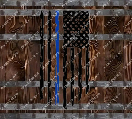 14 Blue Line Flag Vinyl Wraps