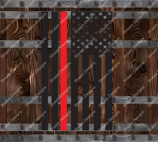 14 Red Line Flag Vinyl Wraps