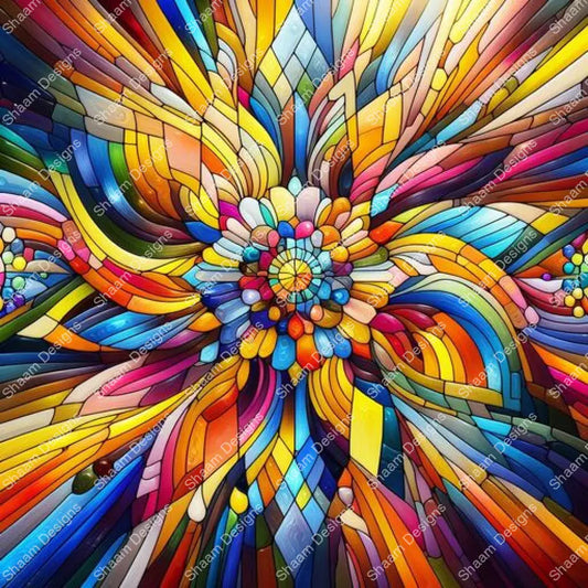 56 Stained Glass Burst Swirl Vinyl Wraps