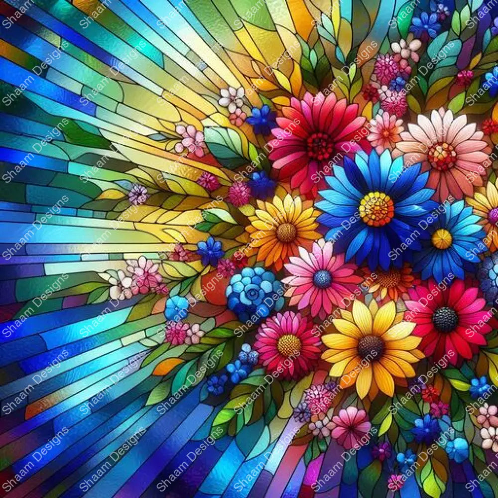 56 Stained Glass Flower Power Vinyl Wraps