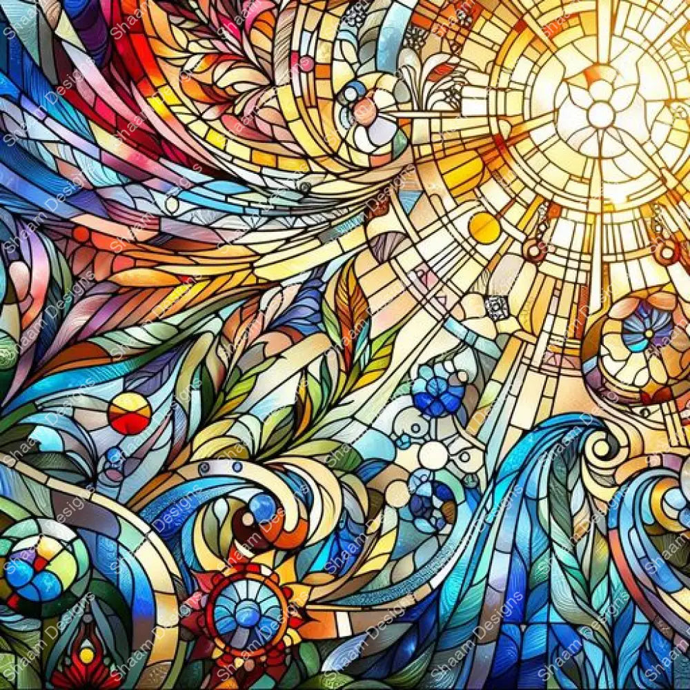 56 Stained Glass Light From Above Vinyl Wraps