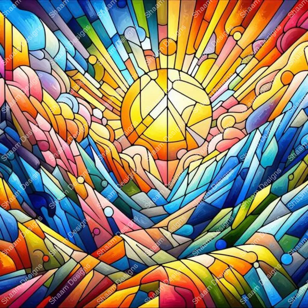 56 Stained Glass Sunset Vinyl Wraps