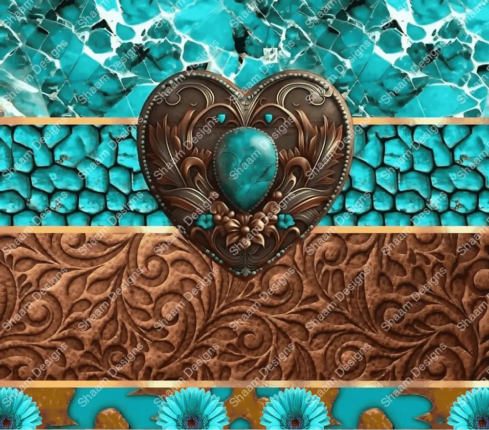 70 Turquoise Heart Vinyl Wraps