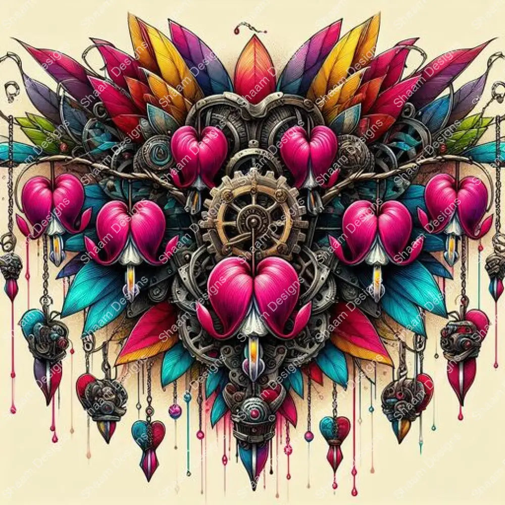 6 Bleeding Heart Tribal Vinyl Wraps