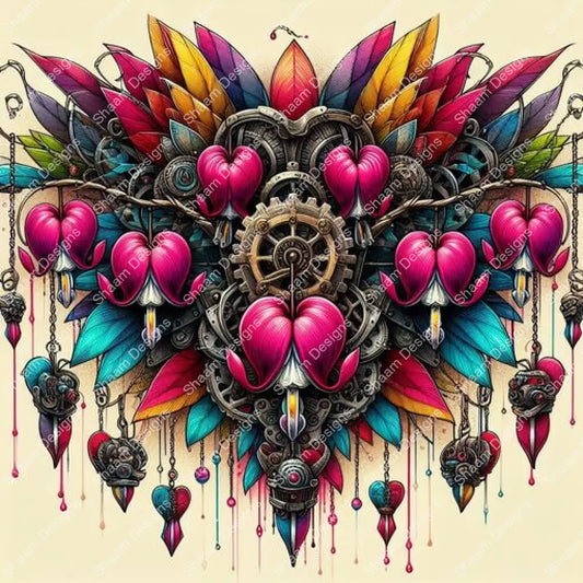 6 Bleeding Heart Tribal Vinyl Wraps