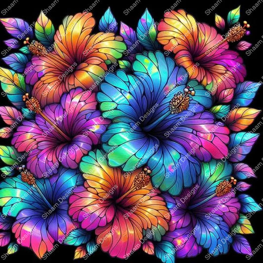 28 Holo Hibiscus Vinyl Wraps