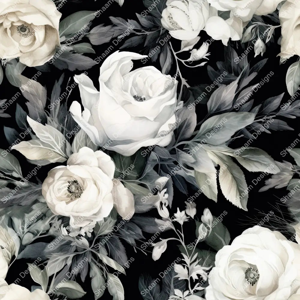70 White Floral Vinyl Wraps