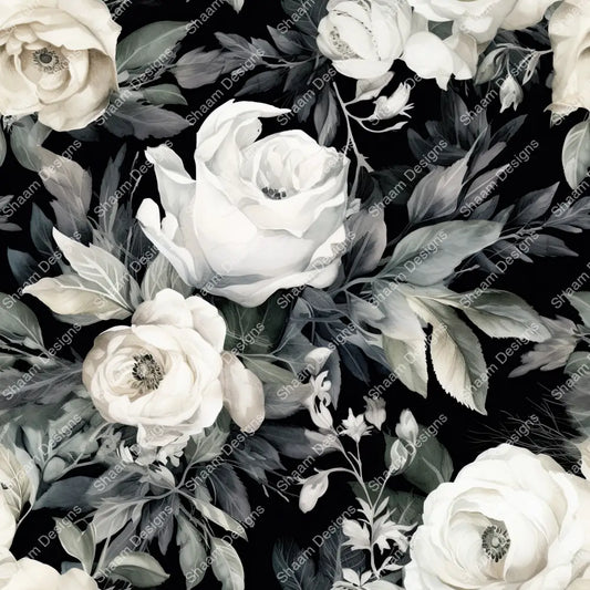 70 White Floral Vinyl Wraps