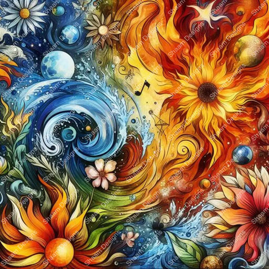 1 Element Flower Vinyl Wraps